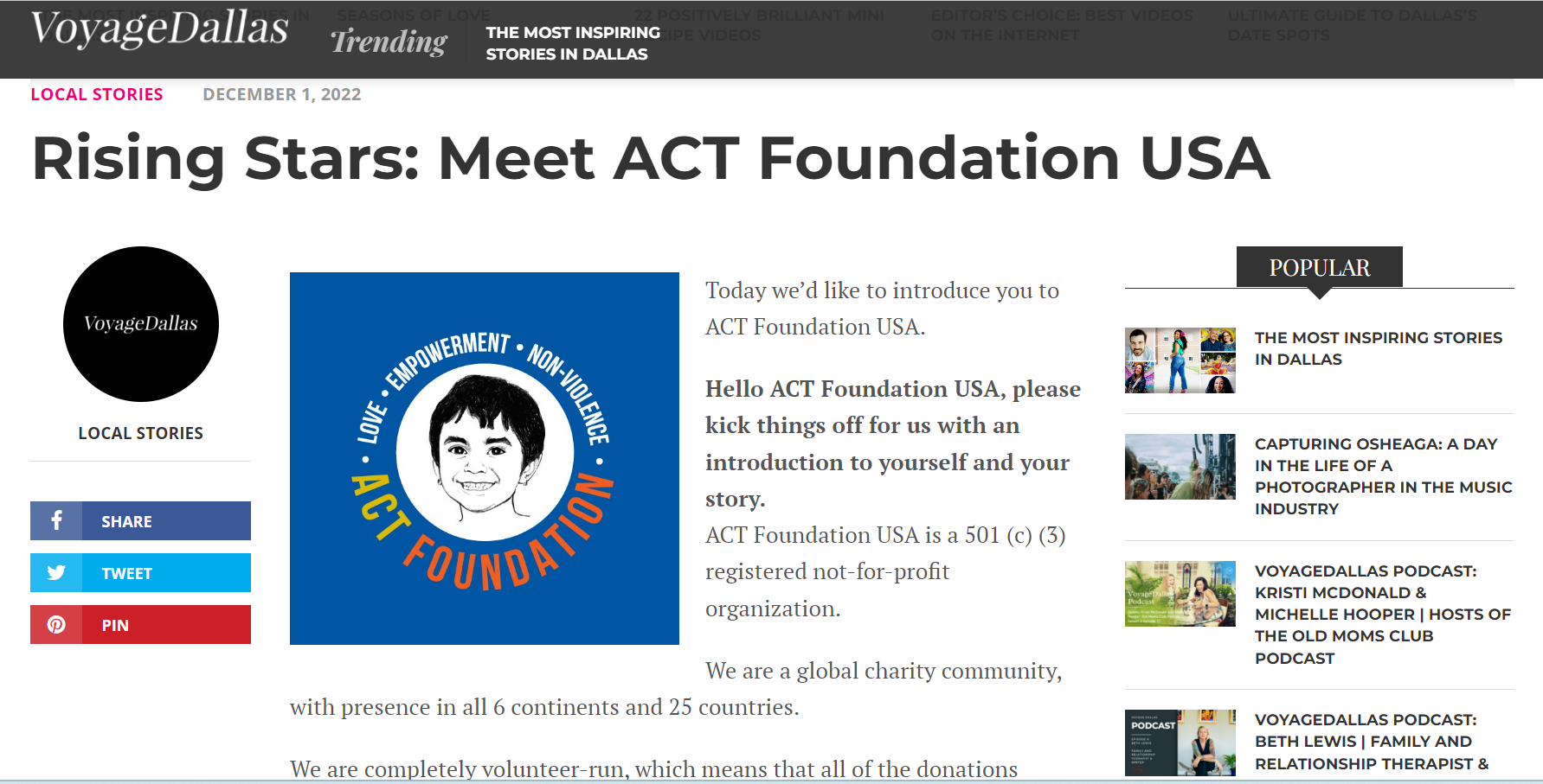 Rising Star: ACT Foundation