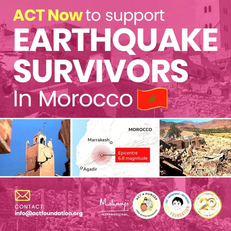 earthquake survivors in Morocco.